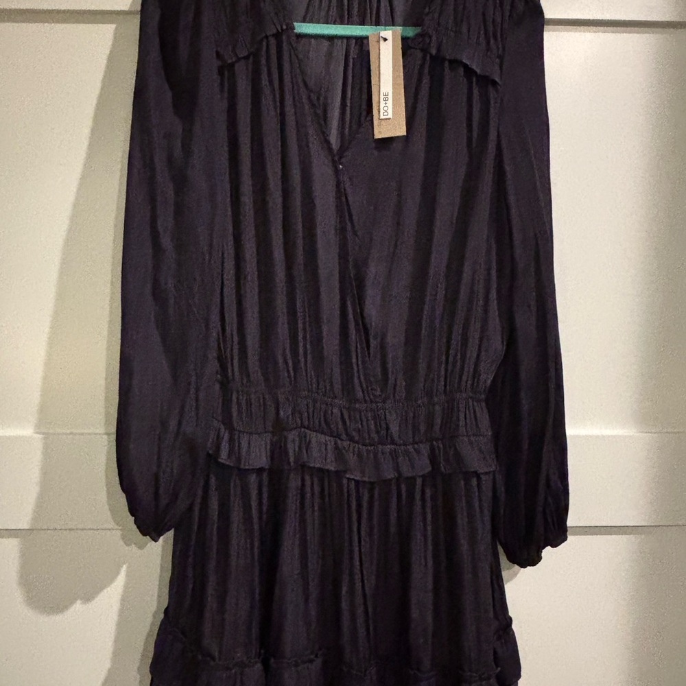 DO+BE Elegant Black Ruffle Dress